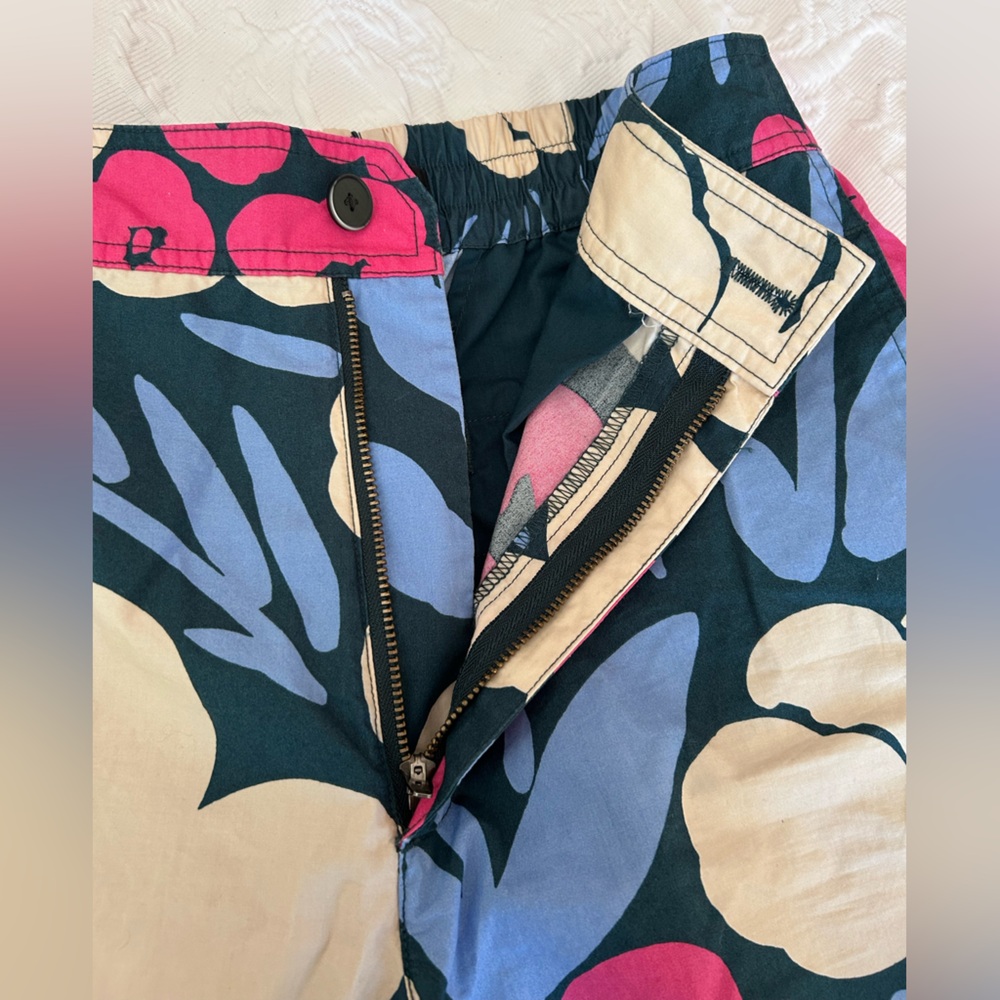 Marimekko Blue Beige Pink Floral Patterned Pants XS - Picture 7 of 11